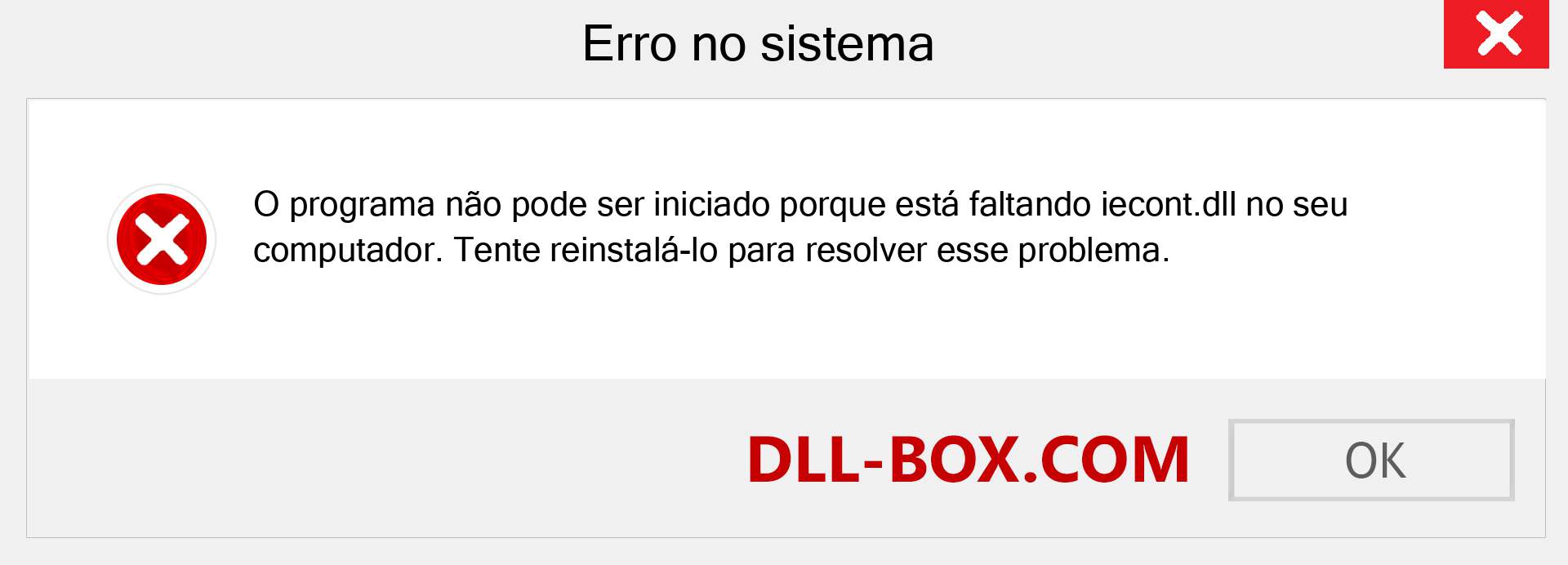 Arquivo iecont.dll ausente ?. Download para Windows 7, 8, 10 - Correção de erro ausente iecont dll no Windows, fotos, imagens